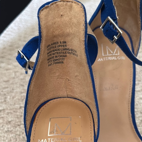 Material Girl Royal Blue Suede Heels - Picture 3 of 7